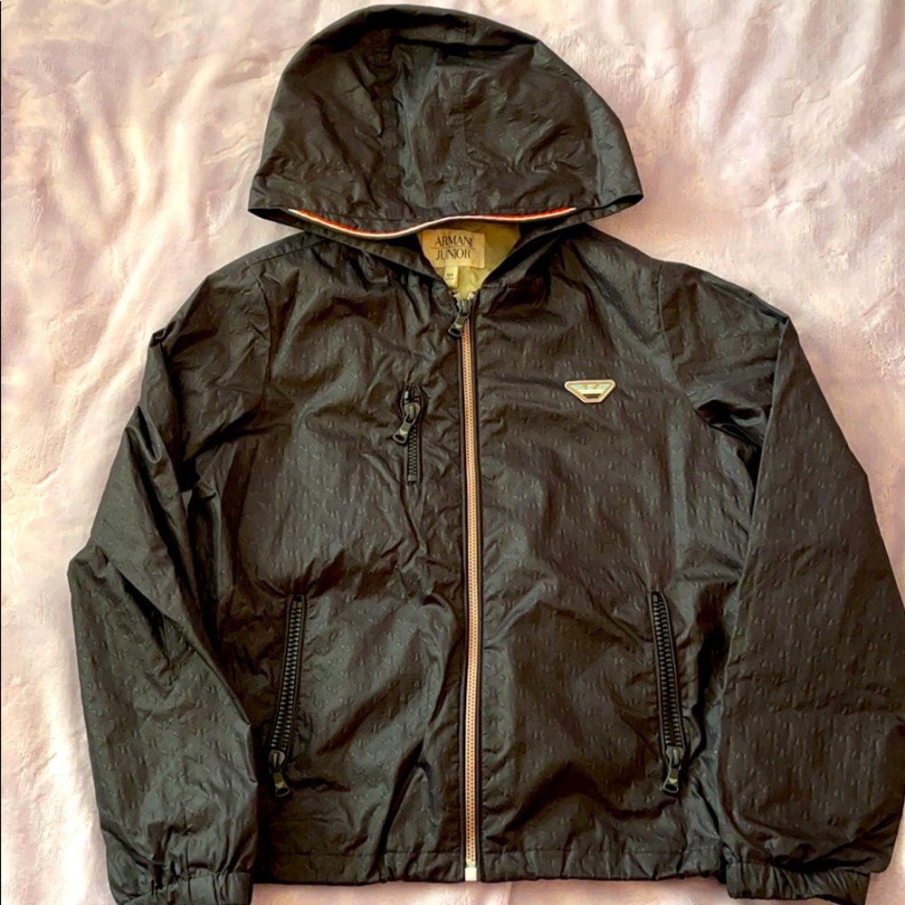 Armani Junior Logo Navy WindBreaker Boys